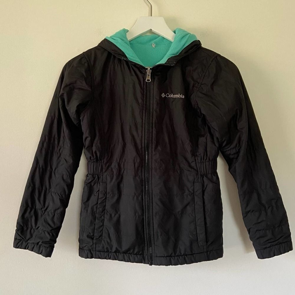 Columbia Reversible Fleece Jacket Black Green Size M (10/12)